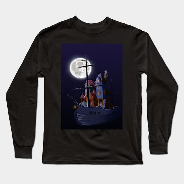 Pirate's ship Long Sleeve T-Shirt by Anart